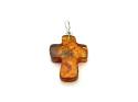 Silver Amber Cross Pendant