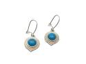 Silver Reconstituted Turquoise Drop Earrings
