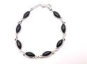 Silver Marquise Jet Bracelet