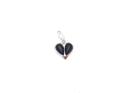 Silver Heart Shape Jet Pendant