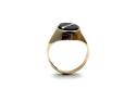 9ct Yellow Gold Onyx & Diamond Ring