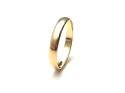 9ct Yellow Gold D Shape Wedding Ring 3mm