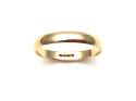 9ct Yellow Gold D Shape Wedding Ring 3mm