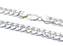 Silver Cuban Curb Chain 20 Inch