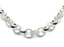 Silver Round CZ Belcher Chain 26 Inch