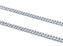 Silver CZ Curb Chain 20 Inch