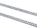 Silver CZ Curb Chain 20 Inch