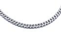 Silver CZ Curb Chain 20 Inch