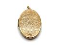 9ct Yellow Gold Patterned Oval Locket