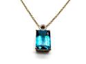 9ct Yellow Gold Topaz & Diamond Pendant