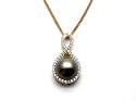 9ct Yellow Gold Pearl Pendant & Chain