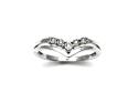 9ct White Gold Diamond Wishbone Ring