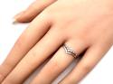 9ct White Gold Diamond Wishbone Ring