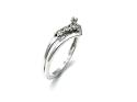 9ct White Gold Diamond Wishbone Ring