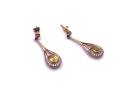 9ct Yellow Sapphire & Zircon Earrings