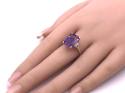 9ct Amethyst & Diamond Solitaire Ring