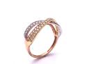 9ct Diamond 3 Colour Crossover Ring