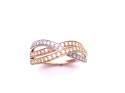 9ct Diamond 3 Colour Crossover Ring