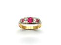 22ct Synthetic Ruby & Diamond Ring 1881