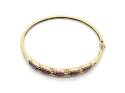 9ct Yellow Gold Ruby & Diamond Bangle