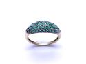 9ct Yellow Gold Emerald Pave Ring