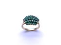 9ct Yellow Gold Emerald Cluster Ring