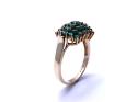 9ct Yellow Gold Emerald Cluster Ring