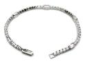 Silver Pink & White CZ Fancy Tennis Bracelet