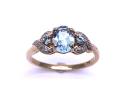 9ct Blue Topaz & Diamond Ring