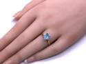 9ct Blue Topaz & Diamond Ring