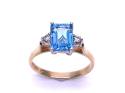 9ct Blue Topaz & Diamond Ring