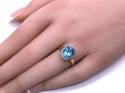 9ct Blue Topaz & Diamond Ring