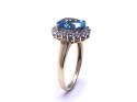 9ct Blue Topaz & Diamond Ring