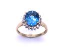 9ct Blue Topaz & Diamond Ring