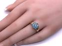 9ct Yellow Gold Blue Topaz Cluster Ring