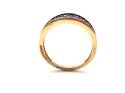 9ct Yellow Gold Blue Diamond Pave Ring