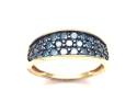 9ct Yellow Gold Blue Diamond Pave Ring