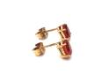 9ct Synthetic Fire Opal Stud Earrings