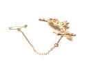 9ct Yellow Gold Emerald Frog Brooch