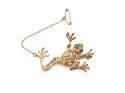 9ct Yellow Gold Emerald Frog Brooch
