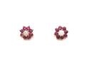 9ct Ruby & Opal Cluster Earrings