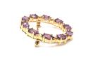 9ct Yellow Gold Amethyst Circle Brooch
