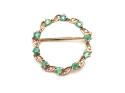 9ct Emerald & Diamond Brooch