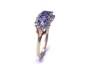 9ct Yellow Gold Iolite & Diamond Ring