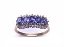 9ct Yellow Gold Iolite & Diamond Ring