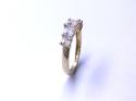 14ct Yellow Gold CZ 5 Stone Ring
