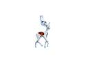 Silver Amber Deer Pendant