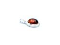 Silver Oval Fancy Amber Pendant