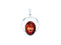 Silver Amber Fancy Pendant
