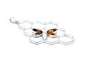 Silver Multi Amber Bee Honeycomb Pendant